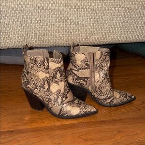 snake skin booties